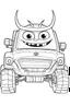 Placeholder: outline art for cute truck monster coloring pages, with background, sketch style, full truck, only use outline, clean line art, white background, no shadows and clear and well outlined