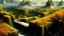 Placeholder: Dragon. Mountains. Snow. City. Small town.