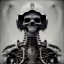 Placeholder: a skeleton warrior wearing samurai armor in hr giger style, steam punk, realistic, made in octane, cinematic, ultra-realistic, extremely detailed octane rendering, 8K, VRAY Super Real ar 2:3, dof photorealistic futuristic 50mm lens hard lighting dark gray tintype photograph, realistic lighting, sepia color