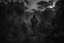 Placeholder: Spectral ghost of a headless soldier carrying a Thompson machine gun through the Congo at night