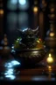 Placeholder: magical nightmare, cauldron with shining sigil and containing a slightly alien fur ball gremlin in it, prize winning oil painting, ,bokeh like f/0.8, tilt-shift lens 8k, high detail, smooth render, down-light, unreal engine