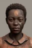 Placeholder: african portrait in tears, rusted clocks, rust, scaffolding, perfect face, high detail