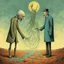 Placeholder: Dr. Voke and Mr. Veech puzzle over a surreal nightmare wrapped in an enigma, by Dr Suess and Zdzislaw Beksinski and ALESSANDRO GOTTARDO, surreal, strange, sharp colors, eerie, mysterious, sinister