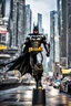 Placeholder: Excited Photography A picture cyber mechines Batman,with surface coated chrome polished details, city background