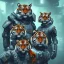 Placeholder: cyber punk tiger with his family