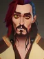 Placeholder: Portrait of a 30 year old strange gay wizard like Jack Sparrow