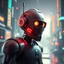 Placeholder: a retro-futuristic robot, space age, dystopia, stylised, digital art, 3d render