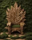 Placeholder: 3d throne made out of leaves only , HYPER DETAILED.