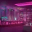 Placeholder: cocktail bar, fluorescent, bright, neon, paradise, hyperreal