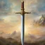 Placeholder: the sword from bilbo beutlin from "The Hobbit" No detailed background.Magical. Epic. Dramatic, highly detailed, digital painting, masterpiece