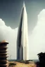 Placeholder: big very tall pointy white dystopian rich uganda city center