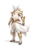 Placeholder: Full Body, Male White Dragonborn, Monk, Knight, boxer pose, White and Gold outfit colour theme, no weapons