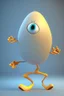 Placeholder: 3d egg character with hands and legs