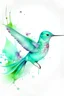 Placeholder: Watercolor abstract mint hummingbird