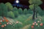 Placeholder: Night, trees, flowers, horror, japanese manga style, rocks, fernand toussaint, gustave caillebotte, and otto pippel impressionism paintings