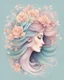 Placeholder: floral hair illustration in pastel colors, abstract visualization