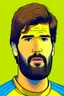 Placeholder: Alisson Becker Brazilian football player cartoon 2d