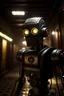 Placeholder: new york underground, film noire, a chat robot that stares at the camera like its the prettiest demon he has ever seen, its such a perfect day, motion blur, smoke, 8k, downlight, soft light, depth of field, photorealism, trending on art station, lotsa detail