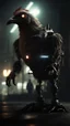 Placeholder: chicken monster robot with eerie lighting and a haunting atmosphere , photo / ultra realistic cinematic