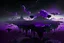 Placeholder: Floating Islands, Dark Purple and Black Night Sky, Stars, Space, Distant Alien Planets, Numerious Islands, Dead Grass, Dense Purple Fog, Standing on Island, First Person View