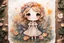 Placeholder: double exposure, merged layers, painted and burned burlap, cute chibi happy anime flower princess in a flowergarden, melting watercolor and black ink outlines on wet paper, soft, shading strokes, in sunshine, ethereal, otherwordly, cinematic postprocessing, bokeh, dof