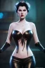 Placeholder: Lana Turner as evil queen in black leather, leather, busty, cleavage, angry, stern look. character design by cory loftis, fenghua zhong, ryohei hase, ismail inceoglu and ruan jia. unreal engine 5, artistic lighting, highly detailed, photorealistic, fantasy