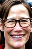 Placeholder: Jennifer Garner con dientes afilados, lentes redondos con muchos granos de acné