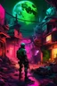 Placeholder: A Dadaist collage of a post-apocalyptic world in neon tones and volumetric lighting.