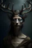 Placeholder: deer wendigo human woman hybrid, semi-realistic photo art