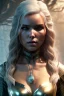 Placeholder: Camilla luddington face, texture skin,Crystal yellow eyes, long white hair, wearing The witcher 3, realistic, 4k, intricate, best quality, fog particles, fire particles, octane render, vray, sword fire