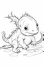 Placeholder: outline art for Axolotl Larva coloring pages with sitch, white background, Sketch style, full body, only use outline, toddlers style, clean line art, white background, no shadows and clear and well outlined.