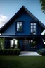 Placeholder: casa con techo tipo cabaña, con apariencia urbana pero moderna color azul oscuro