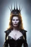 Placeholder: Kim Basinger as evil queen in black leather, busty, cleavage, curvy, angry, stern look. character design by cory loftis, fenghua zhong, ryohei hase, ismail inceoglu and ruan jia. unreal engine 5, artistic lighting, highly detailed, photorealistic, fantasy