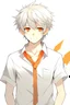 Placeholder: boy anime hair white and shirt orange