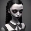 Placeholder: Jenna ortega addams family,wednesday addams make up, wednesday addams black dress, wednesday addams hair, hyper detail, octane render, unreal engine 5, photorealistic, 8k resulation