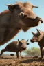 Placeholder: Close-up animation of a mischievous group of wild warthogs wearing sunglasses and attempting to breakdance in a comical fashion.