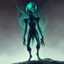 Placeholder: Arte digital de Alien, colores contrastantes, full body