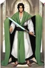 Placeholder: Full Body, Male Tan Human, Sith, Blindfold, Green and Black Robes, Handsome face, Black hair.