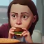 Placeholder: Greta Thunberg eating cheeseburgers oozing with grease.