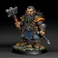 Placeholder: dwarf warrior with crossbow, black hair