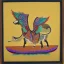 Placeholder: flying cow with wings indian painting style