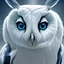 Placeholder: A magical dreamy white owl, feathery white in color, majestic white owl, magical barn owl, cute big round eyes, magical background,high resolution.