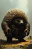 Placeholder: huge large strong realism gritty realistic hedgehog strong standing on two legs dnd adventurer sumo