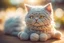 Placeholder: knitted cat in sunshine, ethereal, cinematic postprocessing, bokeh, dof