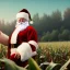 Placeholder: franz frazetta styl,santa claus in the middle of the corn field