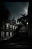 Placeholder: Habana Capitolio, destruction , tree inside the wall, dark atmosphere,