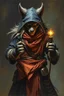 Placeholder: master oil painting with some air brush, fluffy human thief ninja hyena merchant sailor priest realistic and creepy, with gauntlets , straight from the lich lab, in the style of Escher and Titian