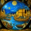 Placeholder: A cerulean pirate themed harbor designed in ancient Egyptian pottery painted by Vincent van Gogh