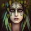 Placeholder: Portrait of beautiful girl, plant, metal, feathers, Dryad, fae, sidhe, ominous, nature, plants, wildflower, facepaint, dnd character portrait, intricate, oil on canvas, masterpiece, expert, insanely detailed, 4k resolution, retroanime style, cute big circular reflective eyes, cinematic smooth, intricate detail , soft smooth lighting, soft pastel colors, painted Renaissance style,bokeh, 800mm lens