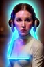 Placeholder: Get ready to be captivated by this remarkable photograph, portraying the legendary Princess Leia in all her glory! Hyper-realistic and full of life, Princess Leia, with a timeless grace, graces the scene at her vibrant age, adorned in an exquisite scifi Star Wars ensemble. The backdrop sets the stage with a dynamic and playful ambiance, enveloped in nature's beauty, as diffused lighting dances around, creating an enchanting interplay of shadows. As an intrepid explorer-hacker, Princess Leia's ad